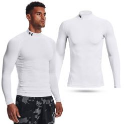 Koszulka męska termoaktywna treningowa Under Armour z długim rękawem. Szare bielizna termoaktywna Under Armour, m, bez wzorów, bez ramiączek, do biegania. Za 159.99 zł.