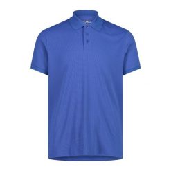 Koszulka polo z piki CMP. Niebieskie koszulki polo CMP, m, bez wzorów, bez kołnierzyka, bez ramiączek. Za 282.50 zł.