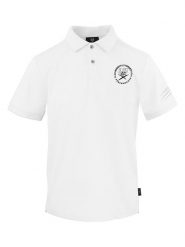 Plein Sport Koszulka polo w kolorze białym rozmiar: L. Białe koszulki polo Plein Sport, l, bez wzorów, z bawełny, bez kołnierzyka, bez ramiączek. Za 176.91 zł.