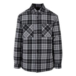 Męska Wyściełana Kurtka Koszulowa W Kratę. Białe kurtki Urban Classics, m, bez wzorów, bez kaptura. Za 220.99 zł.