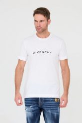 GIVENCHY Biały t-shirt. Białe t-shirty Givenchy, m, bez wzorów, bez kołnierzyka, bez ramiączek. W wyprzedaży za 1,619.99 zł.