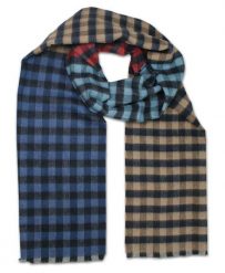 Szalik Granatowo-Beżowy w Kratkę, Miękki, Firmy V.Fraas -Cashmink- Elegancki, Męski. Czerwone szaliki V. Fraas, bez wzorów, z materiału. Za 59.00 zł.