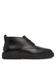 Calvin Klein Trzewiki Text Rubber Desert Boot Lth HM0HM02255 Czarny. Czarne botki sznurowane CALVIN KLEIN, bez wzorów, ze skóry, bez obcasa, bez zapięcia. Za 649.99 zł.