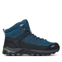 Trekkingi CMP. Niebieskie botki sznurowane CMP, bez wzorów, bez obcasa, bez zapięcia. Za 529.99 zł.
