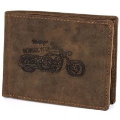 Portfel skórzany Beltimore R94 brązowy. Brązowe portfele z aplikacjami, ze skóry. Za 65.99 zł.