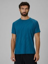 4F Koszulka do biegania szybkoschnąca męska - turkusowa S. Niebieskie t-shirty 4F, m, bez wzorów, z tkaniny, bez kołnierzyka, bez ramiączek. Za 129.99 zł.