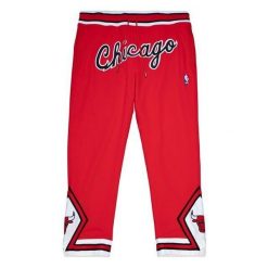 Spodnie treningowe Chicago Bulls M&N x Just Don. Czerwone spodnie treningowe długie Mitchell & Ness, m, bez wzorów, z dresówki. Za 1,912.00 zł.