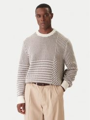 Calvin Klein Sweter LV04LD306G Beżowy Regular Fit. Brązowe swetry rozpinane CALVIN KLEIN, m, bez wzorów, z wełny, bez kołnierzyka, bez ramiączek. Za 949.99 zł.