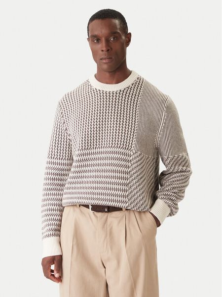 Calvin Klein Sweter LV04LD306G Beżowy Regular Fit. Brązowe swetry rozpinane CALVIN KLEIN, m, bez wzorów, z wełny, bez kołnierzyka, bez ramiączek. Za 549.99 zł.