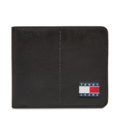 Duży Portfel Męski Tommy Jeans. Czarne portfele Tommy Jeans, bez wzorów, z jeansu. Za 219.99 zł.