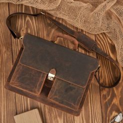 Torba męska na ramię skórzana do pracy aktówka na dokumenty i laptopa brązowa vintage Paolo Peruzzi T-122-HBR. Brązowe torby na laptopa . Za 529.00 zł.