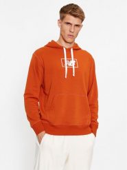 New Balance Bluza NB Essentials Hoodie MT33508 Brązowy Regular Fit. Brązowe bluzy New Balance, m, bez wzorów, z bawełny, bez kaptura. Za 229.99 zł.