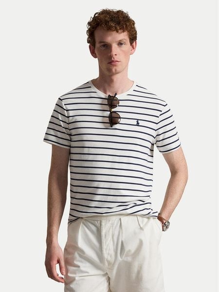 Polo Ralph Lauren T-Shirt 710B16648002 Biały Regular Fit. Białe koszulki polo Polo Ralph Lauren, m, bez wzorów, z bawełny, bez kołnierzyka, bez ramiączek. Za 341.99 zł.
