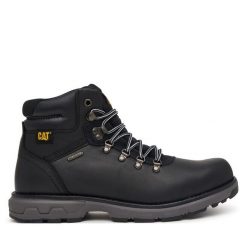 Trekkingi CAT Footwear. Czarne botki sznurowane CAT Footwear, bez wzorów, bez obcasa, bez zapięcia. Za 699.99 zł.