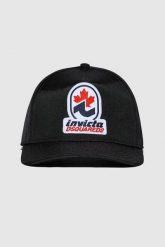 DSQUARED2 Czarna męska czapka z logo invicta. Czarne czapki zimowe Dsquared2, bez wzorów. W wyprzedaży za 499.99 zł.