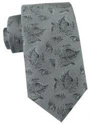 Krawat Męski - Angelo di Monti - Popiel w Drobne Listki. Szare krawaty i muchy Angelo di Monti, bez wzorów, z tkaniny. Za 45.00 zł.