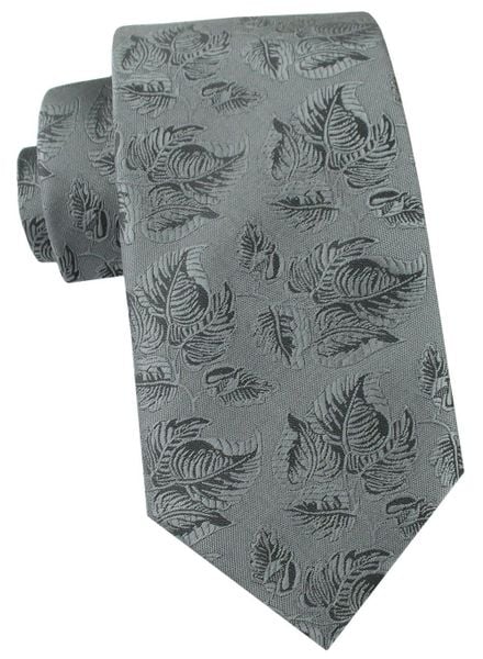 Krawat Męski - Angelo di Monti - Popiel w Drobne Listki. Szare krawaty i muchy Angelo di Monti, bez wzorów, z tkaniny. Za 45.00 zł.