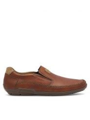 Rieker Półbuty 09053-24 Brązowy. Brązowe eleganckie półbuty Rieker, bez wzorów, ze skóry, bez obcasa, bez zapięcia. Za 269.99 zł.