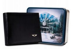 Portfel skórzany Peterson [DH] PTN 380-P czarny. Czarne portfele Peterson, bez wzorów, ze skóry. Za 104.00 zł.