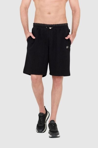 PHILIPP PLEIN Męskie czarne dresowe shorty hexagon, Rozmiar 3XL. Czarne szorty Philipp Plein, l, bez wzorów, z dresówki. W wyprzedaży za 1,045.99 zł.