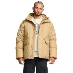 Męska kurtka puchowa Limitless (Brązowa). Brązowe kurtki Under Armour, m, bez wzorów, z materiału, z kapturem. Za 671.15 zł.