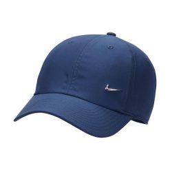 Czapka Nike Dri-FIT Club Unstructured Metal Swoosh Cap, Dla obu płci. Niebieskie czapki z daszkiem Nike, bez wzorów, z materiału. Za 130.05 zł.