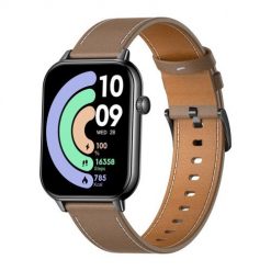 Smartwatch COLMI C28 Czarny + brązowy skórzany pasek. Brązowe zegarki smartwatch Colmi, bez wzorów. Za 149.00 zł.