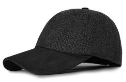 Jesienno Zimowa Czapka z Daszkiem, w Jodełkę - Pako Jeans - Grafitowa. Szare czapki z daszkiem Pako Jeans, na zimę, bez wzorów, z jeansu. Za 59.00 zł.