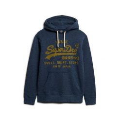 Klasyczna bluza z kapturem Superdry Vintage Logo. Niebieskie bluzy Superdry, m, bez wzorów, z kapturem. W wyprzedaży za 348.95 zł.