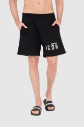 DSQUARED2 Czarne szorty męskie z logo icon, Rozmiar M. Czarne szorty Dsquared2, l, bez wzorów. W wyprzedaży za 799.99 zł.