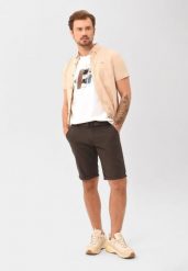 Szorty chino z paskiem P-OXY. Szorty Volcano, m, bez wzorów, z bawełny, eleganckie. Za 159.99 zł.