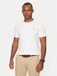 Polo Ralph Lauren T-Shirt 710740727 Biały Slim Fit. Białe koszulki polo Polo Ralph Lauren, m, bez wzorów, z bawełny, bez kołnierzyka, bez ramiączek. Za 289.99 zł.