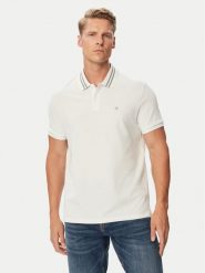 Calvin Klein Jeans Polo Monogram LV04RC276G Biały Regular Fit. Białe koszulki polo Calvin Klein Jeans, m, bez wzorów, z bawełny, bez kołnierzyka, bez ramiączek. Za 289.99 zł.