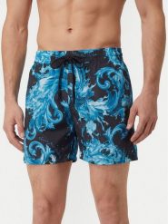 Versace Jeans Szorty sportowe 80GAD11D Czarny Regular Fit. Czarne krótkie spodenki sportowe Versace Jeans, m, bez wzorów, z jeansu. Za 969.99 zł.