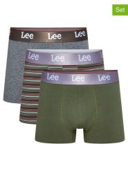 LEE Underwear Bokserki (3 pary) "Becket" w kolorze szaro-oliwkowym rozmiar: L. Brązowe bokserki LEE Underwear, l, bez wzorów. Za 65.85 zł.
