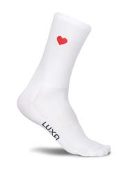 Skarpety Kolarskie Emoji Hearts Red S/M: 36-41. Białe skarpety LUXA, bez wzorów, z elastanu. Za 64.90 zł.