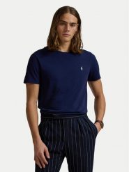 Polo Ralph Lauren T-Shirt 710671438404 Granatowy Slim Fit. Niebieskie koszulki polo Polo Ralph Lauren, l, bez wzorów, z bawełny, bez kołnierzyka, bez ramiączek. Za 219.99 zł.
