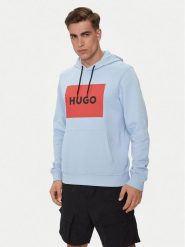 Hugo Bluza Duratschi223 50473168 Niebieski Regular Fit. Niebieskie bluzy Hugo, m, bez wzorów, z bawełny, bez kaptura. Za 259.99 zł.