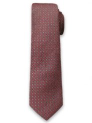 Elegancki Krawat Męski w Drobny Oryginalny Wzorek - 6 cm - Alties, Łososiowy. Czerwone krawaty i muchy Alties, bez wzorów, z tkaniny. Za 49.00 zł.