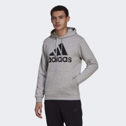 Bluza z kapturem adidas Essentials Fleece Big Logo, Mężczyźni. Czarne bluzy Adidas, m, bez wzorów, z bawełny, z kapturem. Za 182.00 zł.