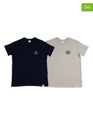 The Time of Bocha Koszulki (2 szt.) w kolorze granatowym i szarym rozmiar: S. Niebieskie bezrękawniki The Time of Bocha, s, bez wzorów, z bawełny, bez kołnierzyka, bez ramiączek. Za 86.99 zł.