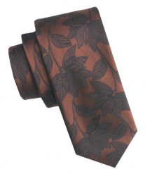 Elegancki i Modny Męski Krawat - Angelo di Monti - Duże Kwiaty, Brązowe Tło. Brązowe krawaty i muchy Angelo di Monti, bez wzorów, z tkaniny. Za 45.00 zł.