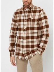 Lee Koszula - Regular fit - w kolorze biało-jasnobrązowym rozmiar: S. Białe koszule Lee, s, bez wzorów, bez kołnierzyka, bez ramiączek. Za 187.45 zł.