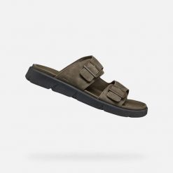 Sandały GEOX U XAND 2S Zielony. Zielone sandały Geox, ze skóry, bez zapięcia. Za 332.99 zł.