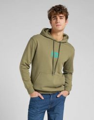LEE TOPS' EM ALL HOODIE MĘSKA BLUZA Z KAPTUREM BRINDLE GREEN L83RSPUA 112145615. Zielone bluzy Lee, l, bez wzorów, z kapturem. Za 149.99 zł.