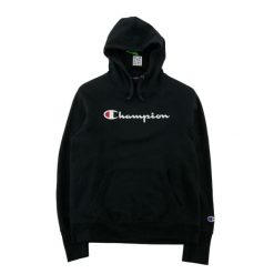 Bluza z kapturem męska czarna. Czarne bluzy z kapturem Champion, m, bez wzorów, z dresówki, z kapturem. Za 124.96 zł.