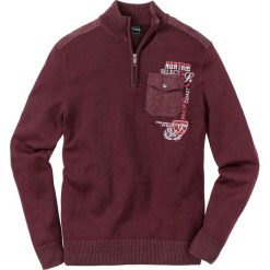Sweter ze stójką bonprix czerwony klonowy. Swetry nierozpinane marki bonprix. Za 79.99 zł.