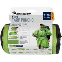 Poncho SEA TO SUMMIT 70D Nylon Tarp. Zielone kurtki przeciwdeszczowe SEA TO SUMMIT, uniwersalny, bez wzorów, z nylonu, bez kaptura. Za 253.00 zł.