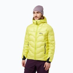 Kurtka puchowa męska Jack Wolfskin Alpspitze Down Hoody. Żółte kurtki narciarskie i snowboardowe Jack Wolfskin, m, bez wzorów, z puchu, narciarskie. Za 1,299.00 zł.
