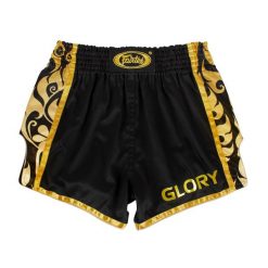 Spodenki Muay Thai Fairtex BSG1 Glory Czarne/Złote XL. Czarne szorty FAIRTEX, xl, bez wzorów, sportowe. Za 279.00 zł.